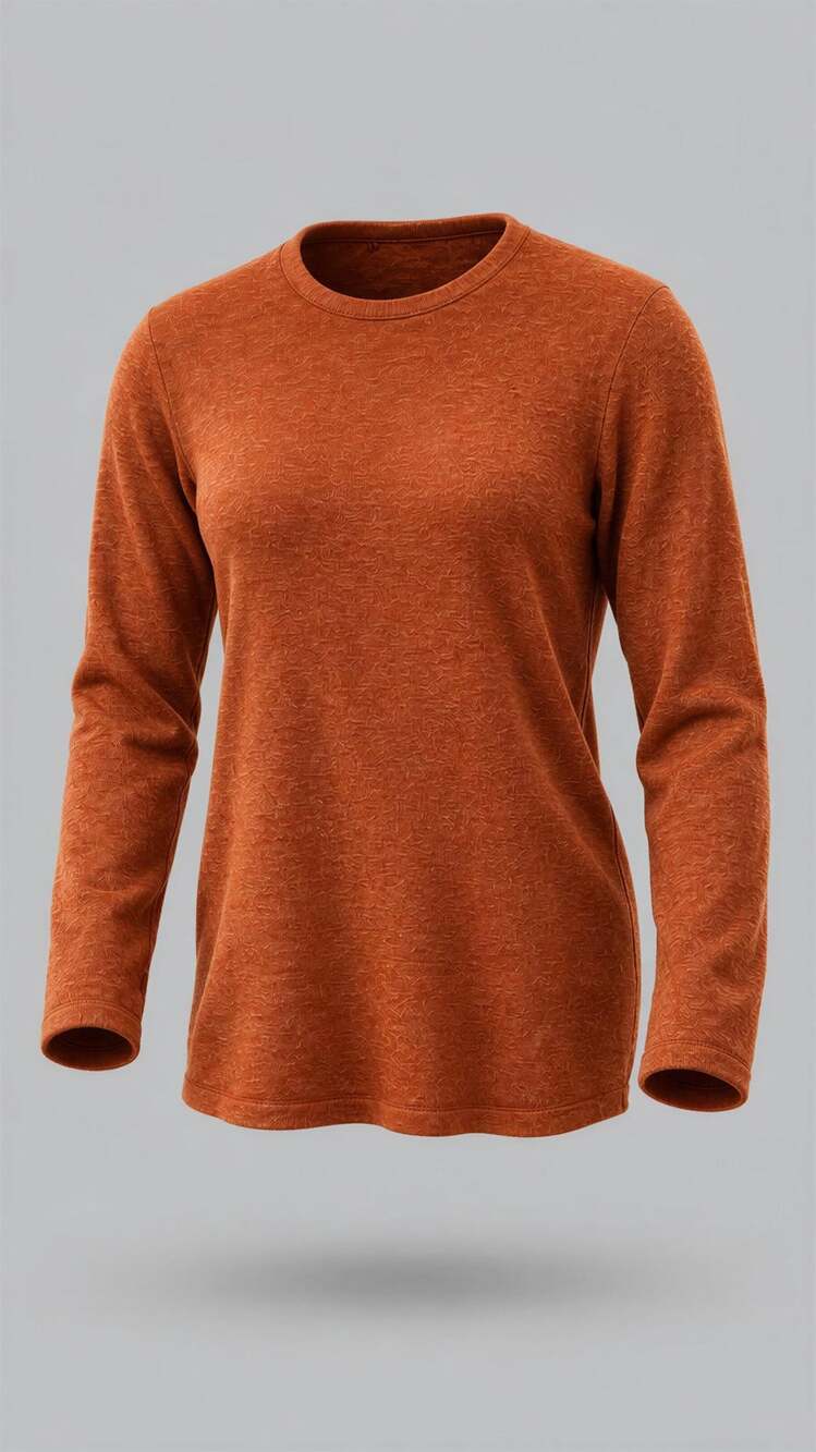 Vita Milano Sweater Womens Small Brown Crew Neck Long Sleeve Knit